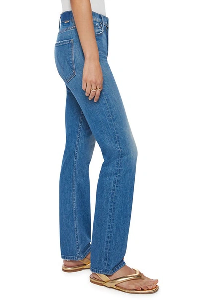 Shop Mother The Smarty Pants Skimp High Waist Straight Leg Jeans In Flashback