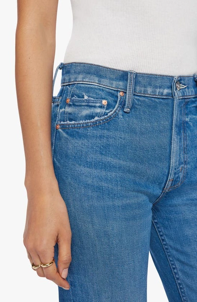 Shop Mother The Smarty Pants Skimp High Waist Straight Leg Jeans In Flashback
