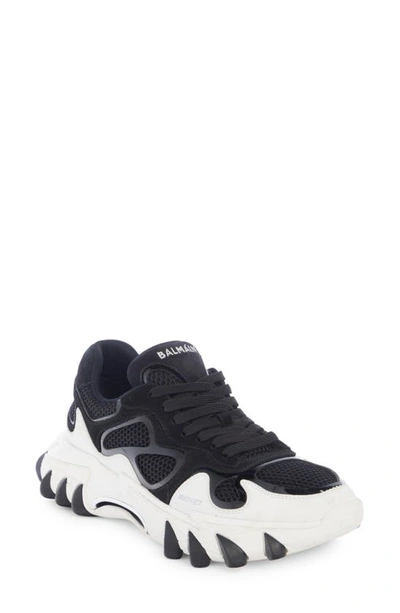 Shop Balmain B-east Sneaker In Eab Black/ White