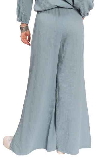 Everyday Ritual Riley Gauze Side-split Pants In Desert Blue