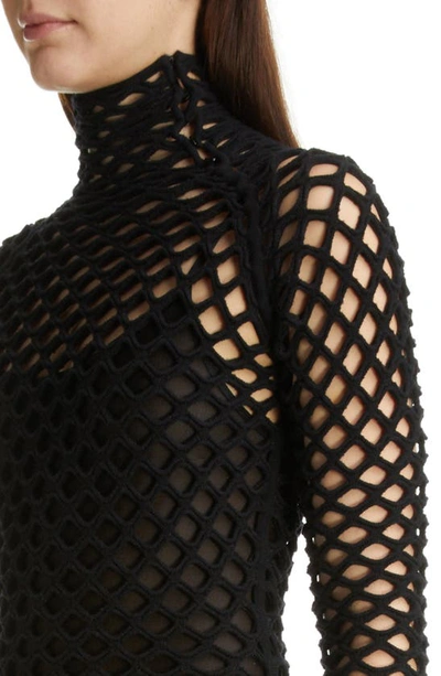 Shop Alaïa Diamond Net Cage Dress In Noir Alaia