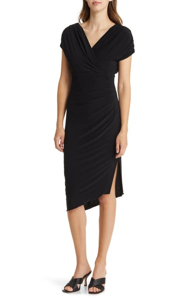 Shop Vince Camuto Asymmetric Hem Body-con Dress In Black