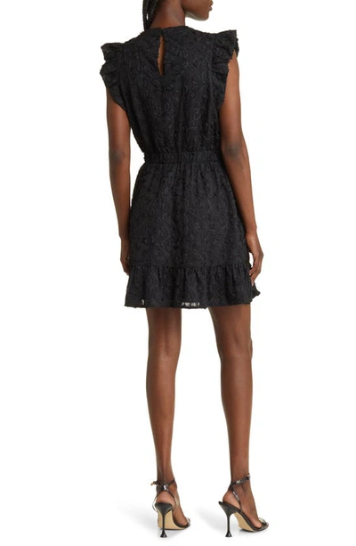 Shop Adelyn Rae Rinata Textured Fit & Flare Minidress In Black