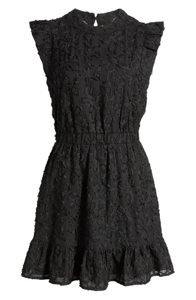 Shop Adelyn Rae Rinata Textured Fit & Flare Minidress In Black