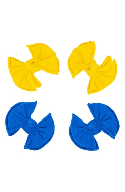 Shop Baby Bling 4-pack Baby Fab Hair Clips In Canary Ocean