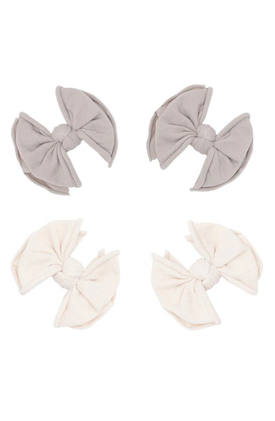 Shop Baby Bling 4-pack Baby Fab Hair Clips In Mushroom Oatmeal
