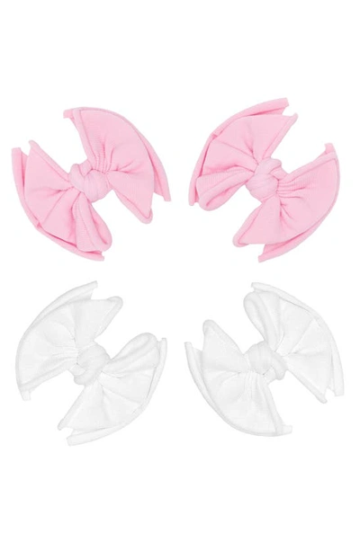 Shop Baby Bling 4-pack Baby Fab Hair Clips In Pink White