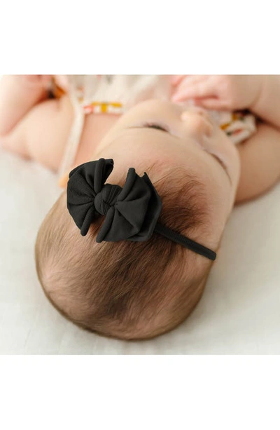 Shop Baby Bling 3-pack Baby Fab Skinny Bow Headbands In Black Red Army Green