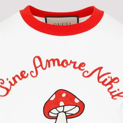 Shop Gucci Amore Cotton T-shirt Tshirt In White