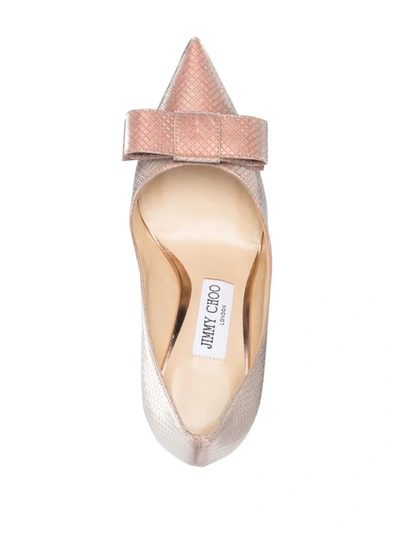 Shop Jimmy Choo Love/bow 85 Leather Pumps In Pink