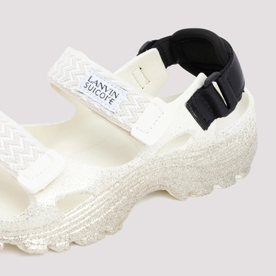 Shop Lanvin X Suicoke Curb Laces Sandals Shoes In Nude &amp; Neutrals