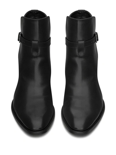 Shop Saint Laurent Wyatt 30 Jodhpur Leather Boots In Black