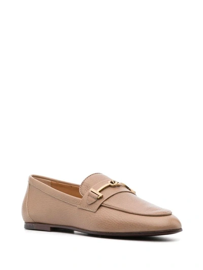 Shop Tod's Leather Loafers In Leather Brown