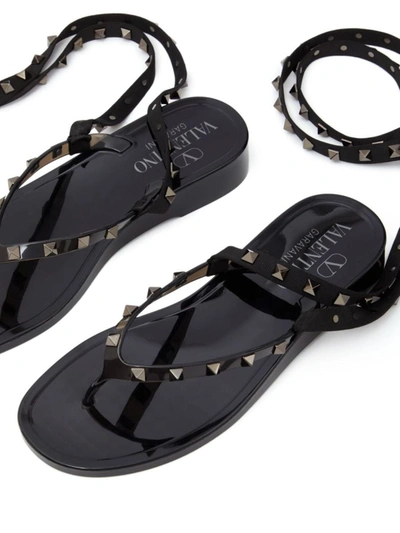 Shop Valentino Garavani Rockstud Gladiator Sandals In Black