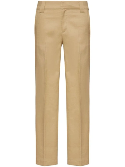 Shop Valentino Cotton Trousers In Beige