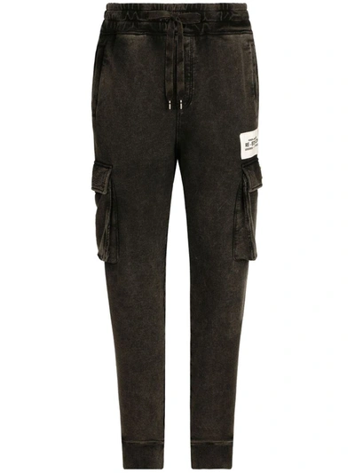 Shop Dolce & Gabbana Logo Cotton Trousers In Black