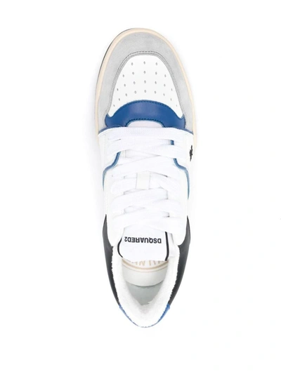 Shop Dsquared2 Spiker Leather Sneakers In White
