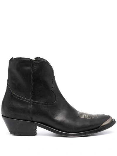 Shop Golden Goose Young Leather Boots In Black