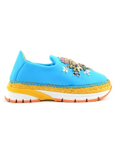 Shop Dolce & Gabbana Dolce Gabbana Espadrillas Neopr In 8lturchese/giallo