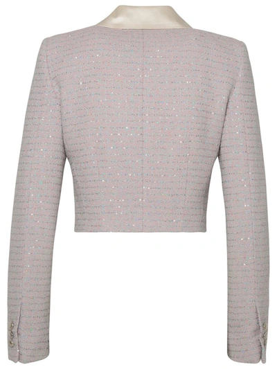 Shop Alessandra Rich Pink Cotton Blend Jacket In Light Blue