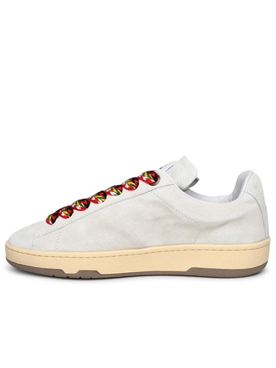 Shop Lanvin Lite Curb Sneakers In Ivory Suede In White