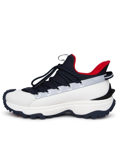 Shop Moncler Trail Grip Sneakers In White And Blue Polyamide