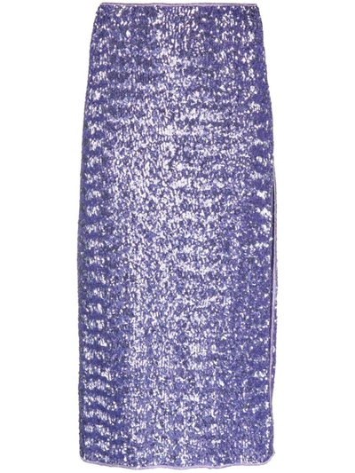 Shop Oseree Oséree Paillettes Midi Skirt Clothing In Pink &amp; Purple