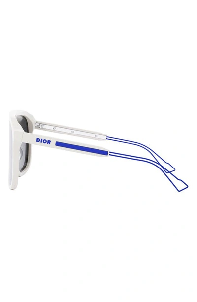 Shop Dior 'fast M1i 53mm Mask Sunglasses In Ivory / Blu Mirror