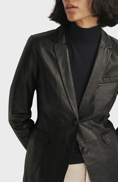 Shop Rag & Bone Razor Leather Blazer In Black