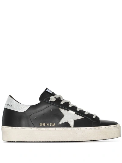 Shop Golden Goose Hi Star Low-top Flatform Sneakers In Black/silver