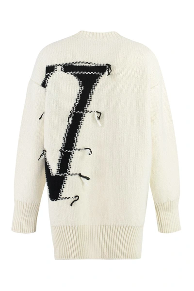 Shop Off-white Oversize Pullover In Panna
