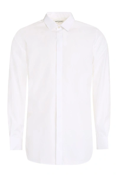 Shop Saint Laurent Cotton Shirt In White