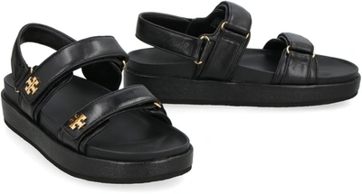 Shop Tory Burch Kira Leather Sandals In Black