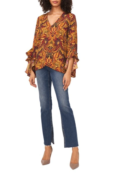 Vince Camuto Ruffle Sleeve Blouse In Pickled Beet