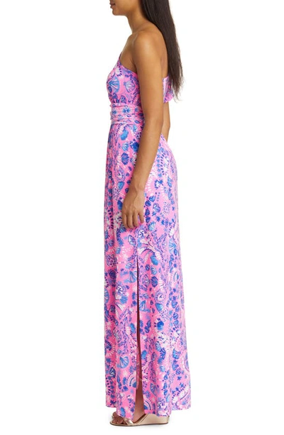 Shop Lilly Pulitzer ® Solana One-shoulder Maxi Dress In Havana Pink Turtle Tidepool