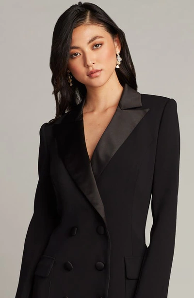Shop Tadashi Shoji Long Sleeve Tuxedo Dress In Black