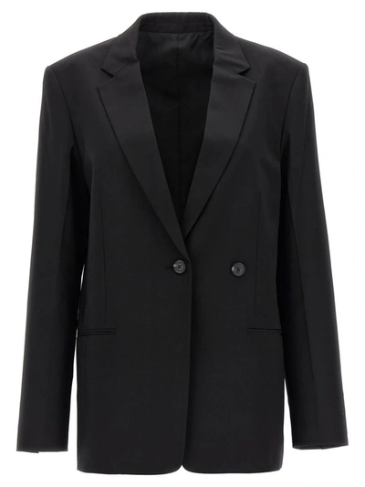 Shop Helmut Lang Wool Single Breast Blazer Jacket In Black