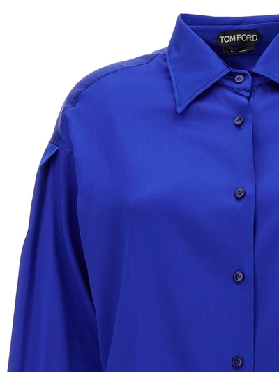 Shop Tom Ford Silk Shirt In Blue