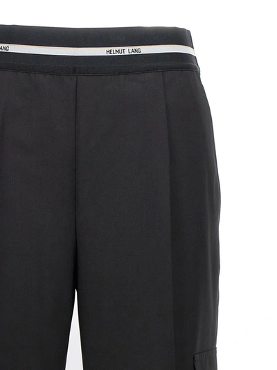 Shop Helmut Lang Logo Cargo Pants In Black