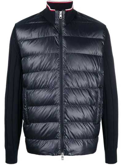 Shop Moncler Padded-front Cotton Jacket In Navy
