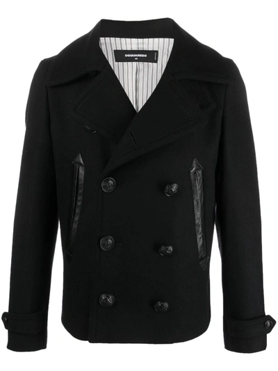 Dsquared2 Double-breasted Buttoned Jacket In Black