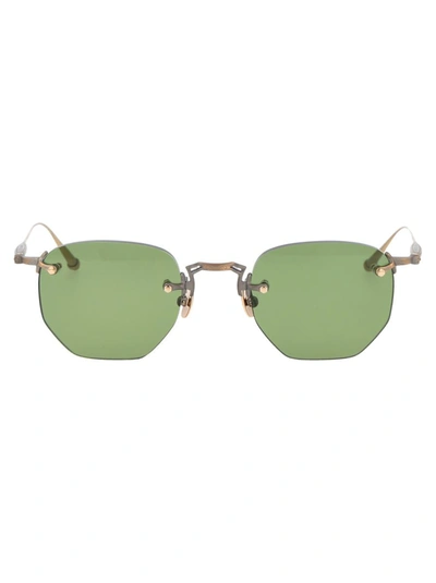 Shop Matsuda Sunglasses In Antique Gold - Sage Green
