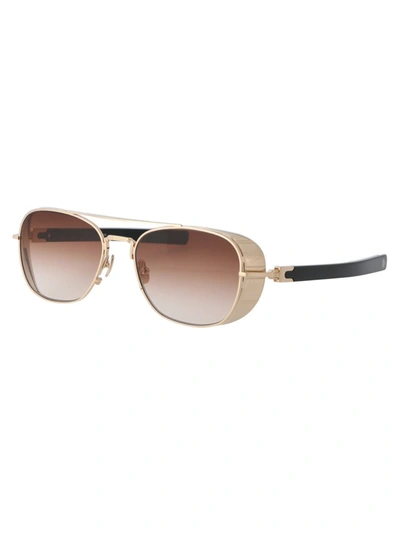 Shop Matsuda Sunglasses In Bg-blk Brushed Gold - Black