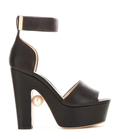 Shop Nicholas Kirkwood Maya Leather Platform Sandals In Black