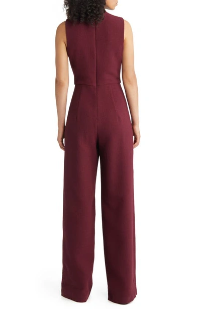 Black Halo Corrine Draped Bodice Wide Leg Jumpsuit In Heroine