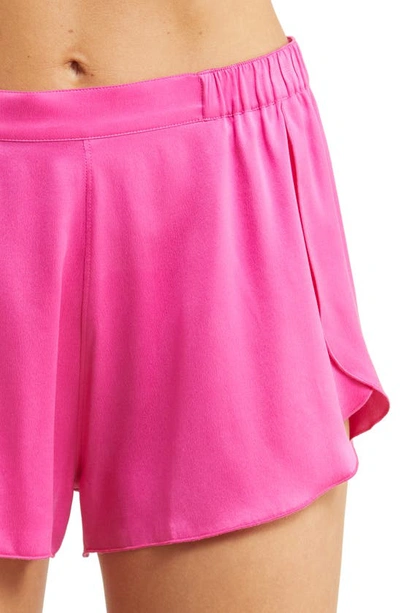 Shop Lunya Racerback Washable Silk Short Pajamas In Caffeinated Pink