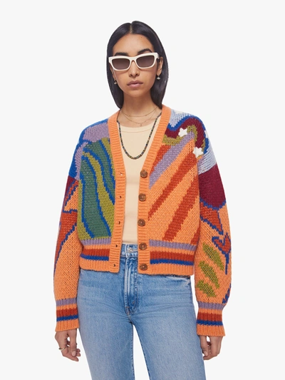 Shop Mother The Button Cardigan Good Trip Sweater (also In X) In Orange