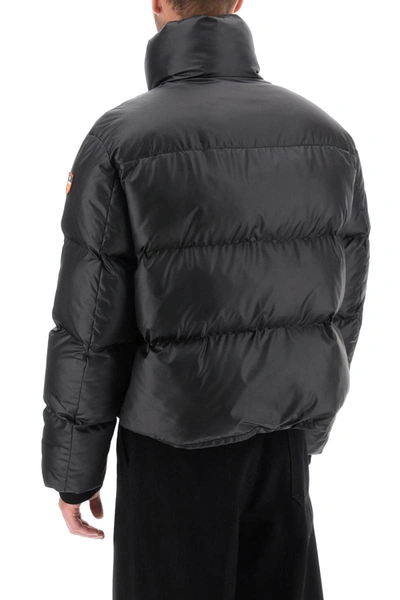 Shop Bally Cropped Puffer Jacket In Ripstop In Black