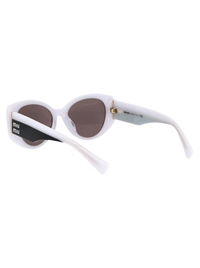 Shop Miu Miu Sunglasses In 05x05p White Opal