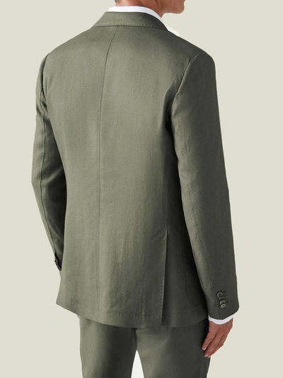 Shop Luca Faloni Olive Green Linen Suit